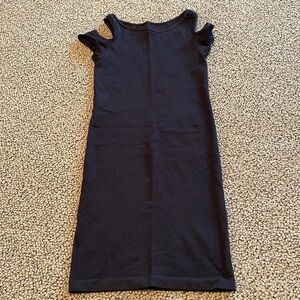 Malibu Sugar Black Bodycon Cold Shoulder Dress Size Tween 7-14 Like New